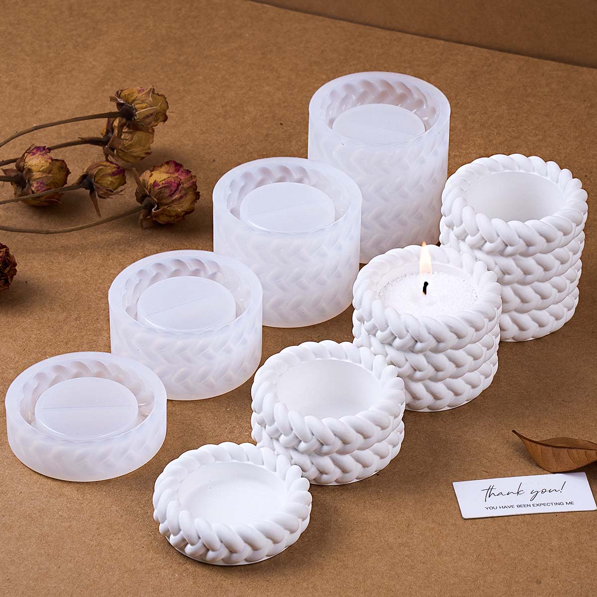 Coaster Mold Round - Pot de bougie en corde de