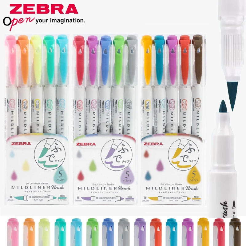Zebra Pen Mildliner - Ensemble de stylos surligneurs à double