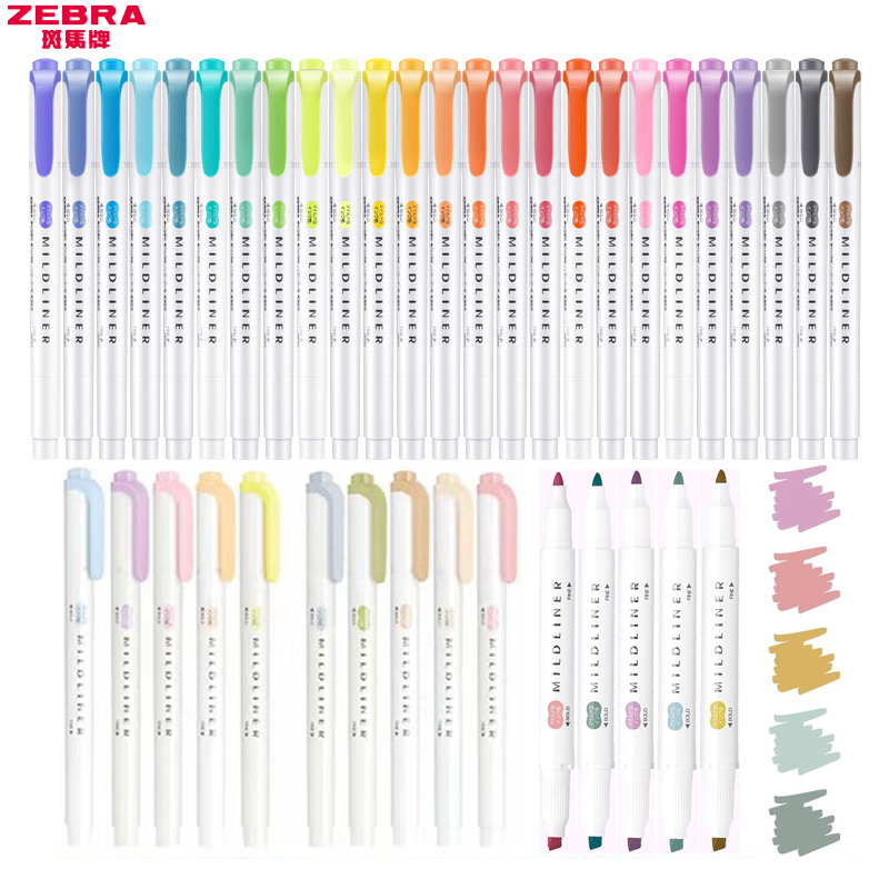 Zebra Pen Mildliner - Stylos surligneurs ZEBRA MILDLINER WKT7, marqueurs