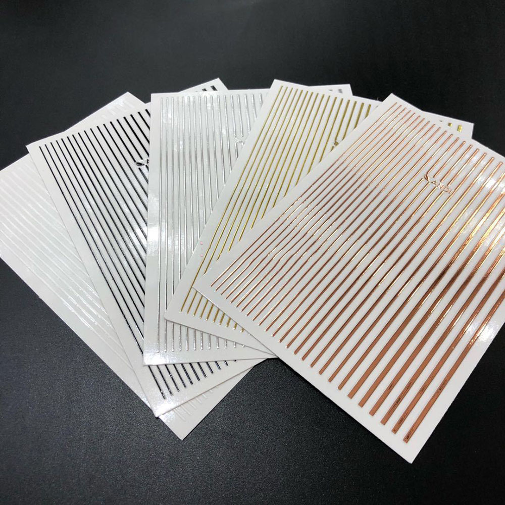 1 feuille 3D or argent lignes  - Gold Foil Flakes avis et prix